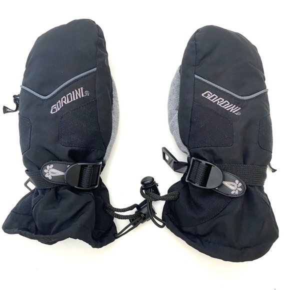 Gordini Youth Black on Black Gauntlet Stylet Winter Mittens - Picture 1 of 8